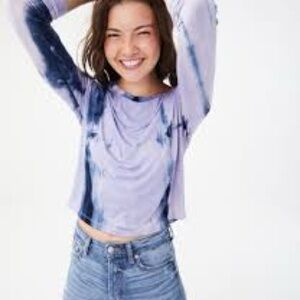 Aero Long Sleeve Seriously Soft Tie-Dye Tomboy Tee Size XS